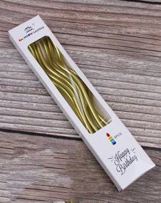 img 3 attached to 🎂 Metallic Curly Coil Twisty Birthday Candles Set - Creative Fun Long Thin Candles for Wedding Birthday Parties - Cake Decoration & Party Supplies (6 Pack, Gold)