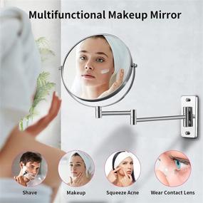 img 1 attached to Enhance Your Beauty Routine with a Wall-Mounted 8-Inch Magnifying Makeup Mirror - 1X/7X Magnification, 360° Rotation, Chrome Finish