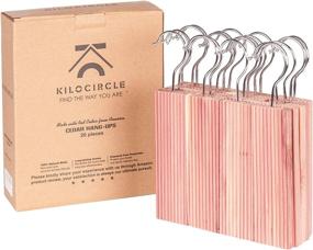 img 4 attached to 🌲 kilocircle Cedar Hang Ups for Closet - 20pcs with Cedar Fragrance (Standard Size: 6.5’’x1.9'’x0.5'') [Newly Upgraded: Assembled Hook]