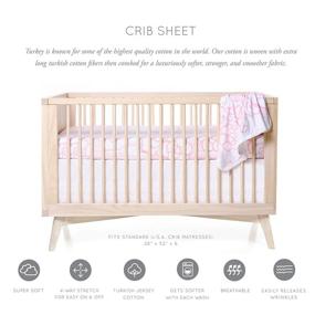 img 2 attached to OILO Studio Crib Sheet Capri: Premium Crib Sheets for Girls and Boys, Jersey Material, Nursery Bedding, Toddler Bedding Sets