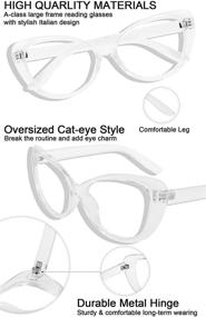 img 2 attached to 👓 Stylish Cat Eye Oversized Reading Glasses for Women - MARE AZZURO Readers, Multiple Magnification Options 0-3.5