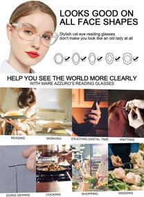 img 1 attached to 👓 Stylish Cat Eye Oversized Reading Glasses for Women - MARE AZZURO Readers, Multiple Magnification Options 0-3.5