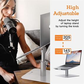 img 1 attached to 🖥️ NOVOO Adjustable Laptop Stand: 360° Rotating, Angle & Height Adjustable Ergonomics Computer Stand for MacBook Pro Air, XPS, HP, Lenovo, MateBook X