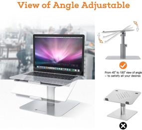 img 2 attached to 🖥️ NOVOO Adjustable Laptop Stand: 360° Rotating, Angle & Height Adjustable Ergonomics Computer Stand for MacBook Pro Air, XPS, HP, Lenovo, MateBook X