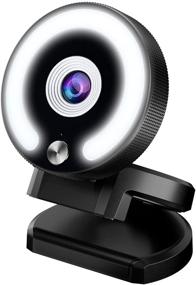 img 4 attached to Enhanced AiGouGou 2K 1080P Webcam with Ring Light and Microphone: Perfect for Video Conferencing, Facetime, Skype, and Zoom Calls on Laptop, PC, and Mac