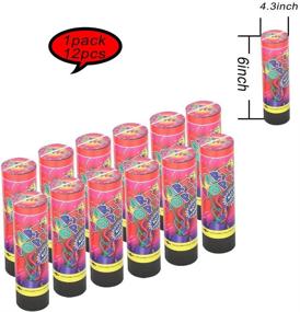 img 3 attached to 🎉 Allinthree Set of 12pcs 6-inch Party Confetti Poppers for Birthday Party, Spring-Powered Fast Clean with Metallic Finish