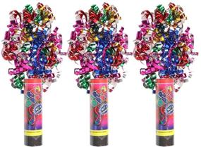 img 2 attached to 🎉 Allinthree Set of 12pcs 6-inch Party Confetti Poppers for Birthday Party, Spring-Powered Fast Clean with Metallic Finish