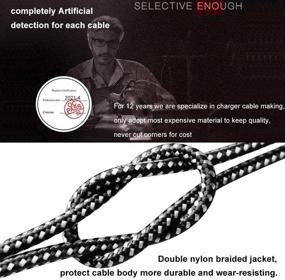 img 1 attached to ➡️ Braided Lightning Cable 10 FT 3 Pack - 90 Degree Right Angle iPhone Charger for iPhone XS/XR/X/8/7/6/iPad - Charging & Syncing Cord - Black White (10ft)