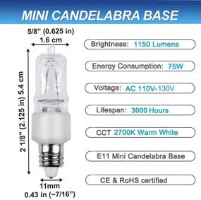 img 2 attached to 💡 Efficient VINACO JDE11 120V 75W Halogen Candelabra Bulb - Long-lasting and High-quality Illumination Solution