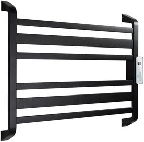 img 4 attached to Efficiently Warm Your Towels with UNIQUE PLUS LIFE Heated Towel Rack - Wall Mounted | Timer and LCD Control Screen | Plug-in/Hardwired (6 Bars Black)