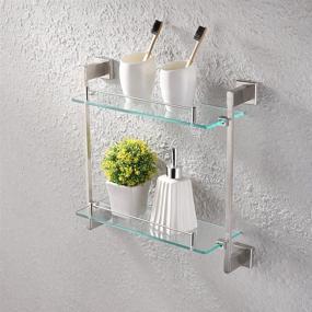 img 4 attached to 🚿 KES Bathroom Glass Shelf 2 Tier 16-Inch Tempered Glass Shower Caddy - Wall Mount, Stainless Steel - Rustproof, Brushed Finish, A2420B-2
