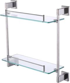 img 3 attached to 🚿 KES Bathroom Glass Shelf 2 Tier 16-Inch Tempered Glass Shower Caddy - Wall Mount, Stainless Steel - Rustproof, Brushed Finish, A2420B-2
