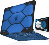 🔵 ibenzer hexpact macbook air 13 inch case 2020 2019 2018 release new version m1 a2337 a2179, heavy duty protective case for apple mac air 13 retina with touch id, blue, hat13-bl logo