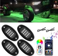 🚗 roccs rgb led rock lights - водонепроницаемый комплект подсветки подвески multi-color pod lights - для автомобиля, грузовика, atv, utv, внедорожника логотип