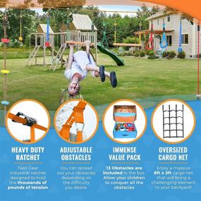 img 1 attached to 🏹 Unleash the Adventure with Hyponix Ninja Warrior Obstacle Course: Enhance Your Sports & Outdoor Play!