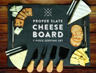 🧀 durable slate cheese board with stainless steel protective coating: a perfect serving essential логотип