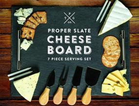 img 4 attached to 🧀 Durable Slate Cheese Board with Stainless Steel Protective Coating: A Perfect Serving Essential