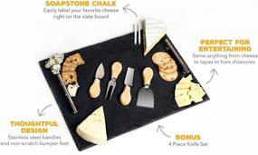 img 2 attached to 🧀 Durable Slate Cheese Board with Stainless Steel Protective Coating: A Perfect Serving Essential