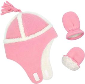 img 4 attached to Sherpa Lined Toddler Gloves and Hat Set - Baby Winter Hats and Mittens for Boys and Girls, Infant Baby Hat and Mitten Set