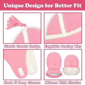 img 3 attached to Sherpa Lined Toddler Gloves and Hat Set - Baby Winter Hats and Mittens for Boys and Girls, Infant Baby Hat and Mitten Set