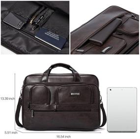 img 2 attached to 👜 CLUCI Men's Leather Briefcase - Large Capacity 15.6 inch Laptop Bag for Business Travel, Shoulder Bag