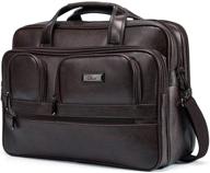 👜 cluci men's leather briefcase - large capacity 15.6 inch laptop bag for business travel, shoulder bag logo