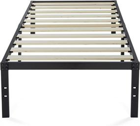 img 4 attached to 🛏️ Twin Platform Bed Frame - 16 Inch Height, NOAH MEGATRON Heavy Duty Wooden Slat Bed Frame - 16 Inch Mattress Foundation, No Box Spring Required (Twin)