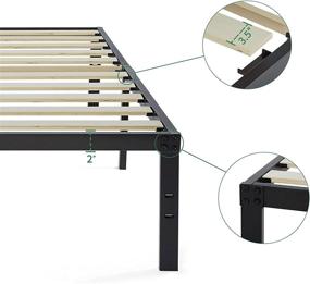 img 2 attached to 🛏️ Twin Platform Bed Frame - 16 Inch Height, NOAH MEGATRON Heavy Duty Wooden Slat Bed Frame - 16 Inch Mattress Foundation, No Box Spring Required (Twin)