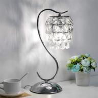 💡 modern 3 way dimmable crystal bedside lamp with touch control - elegant shade, silver metal base - led bulb included логотип