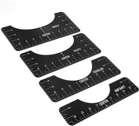 img 3 attached to 4-Pack Tshirt Alignment Ruler Guide Set - Craft Ruler Tool for Accurate Fashion Center Design - Ideal for Adult, Youth, Toddler, and Infant Clothing (Black)