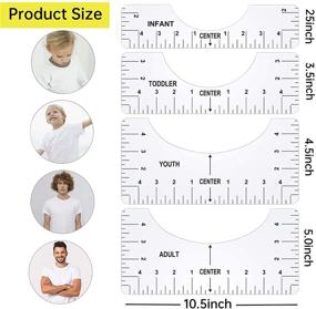 img 2 attached to 4-Pack Tshirt Alignment Ruler Guide Set - Craft Ruler Tool for Accurate Fashion Center Design - Ideal for Adult, Youth, Toddler, and Infant Clothing (Black)