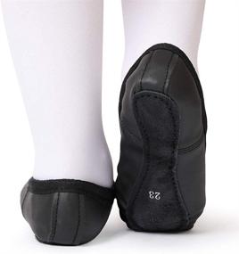 img 2 attached to Bezioner Leather Ballet Slippers Toddlers