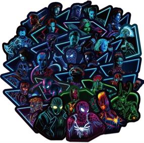 img 4 attached to Noctilucent Decal 100Pcs Waterproof Superheros Motorcycle