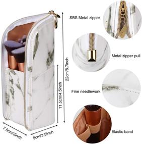 img 1 attached to Portable Marble Makeup Brush Holder: Organize, Protect, and Travel with Ease!