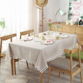 img 2 attached to Durable and Stylish AMZALI Tablecloth: Dust-Proof, Waterproof, and Perfect for Decoration