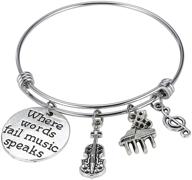 🎵 music teacher charm bracelet - reebooo music jewelry bracelet for music lovers logo