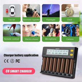 img 2 attached to 🔋 MiBOXER 8-Bay Smart Charger with Automatic LCD Display for 18650 Batteries