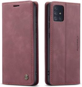 img 4 attached to 📱 Protective Samsung Galaxy A51 Wallet Case: Magnetic Stand Flip Cover in Wine Red