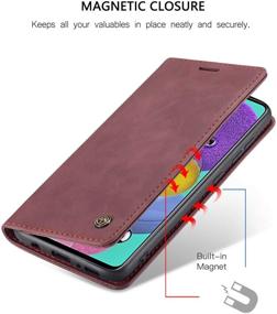 img 2 attached to 📱 Protective Samsung Galaxy A51 Wallet Case: Magnetic Stand Flip Cover in Wine Red