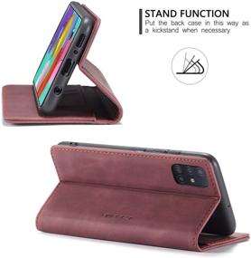 img 1 attached to 📱 Protective Samsung Galaxy A51 Wallet Case: Magnetic Stand Flip Cover in Wine Red