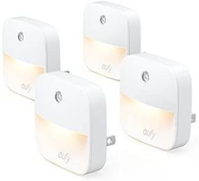 img 2 attached to 🔌 eufy by Anker Lumi Plug-in Night Light - Warm White LED with Dusk-to-Dawn Sensor for Bedroom, Bathroom, Kitchen, Hallway, Stairs - Energy Efficient & Compact (4-Pack)