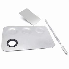 img 3 attached to 💄 Versatile Cosmetic Palette Set: Mini Ring Palette & Spatula for Makeup & Nail Art - 3 Pack