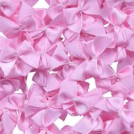 🎀 yaka 80pcs mini satin ribbon bows flowers - pink: diy craft scrapbooking appliques & embellishments for bow decorations logo