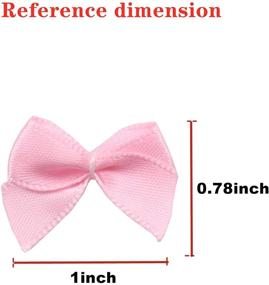 img 1 attached to 🎀 YAKA 80Pcs Mini Satin Ribbon Bows Flowers - Pink: DIY Craft Scrapbooking Appliques & Embellishments for Bow Decorations