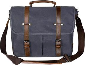 img 4 attached to 🎒 Water Resistant Messenger Bag for Men | 15.6 inch Laptop Briefcase | Stylish Crossbody School Satchel