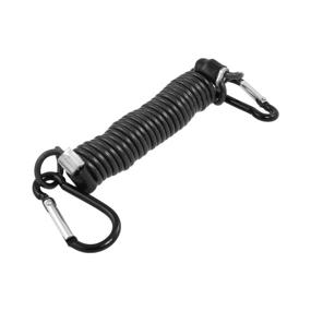 img 3 attached to 🔗 Uxcell Stainless Steel Carabiner Coil Stretchy Lanyard - Double Ended, Durable and Strong