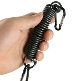 img 2 attached to 🔗 Uxcell Stainless Steel Carabiner Coil Stretchy Lanyard - Double Ended, Durable and Strong