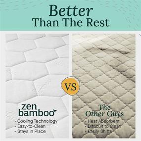img 1 attached to 🛏️ Zen Bamboo Mattress Pad Cover - Premium Cooling Bed Topper & Waterproof Protector for Queen Size Beds, Deep Pockets, White