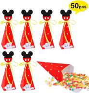 hpscdyo 50pcs mouse party favor candy boxes: perfect gift bags for kids mouse birthday party & baby shower - mouse theme party decorations and supplies logo