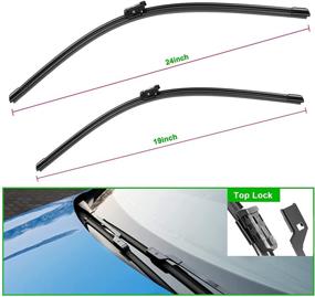 img 3 attached to 🧼 Original Equipment Replacement Wiper Blades for Volkswagen Jetta, Passat, and CC - Set of 2, 24"/19" (Top Lock)